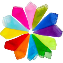Konlypay Jugging Dance Scarves 12 PCS Upgraded Reinforced Edged Scarves for Kids Play Silk Scarves
